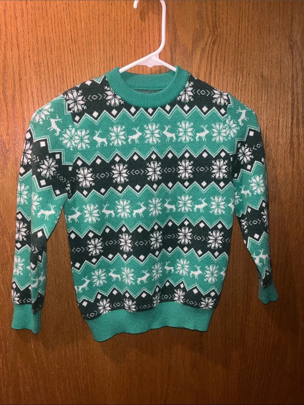 Men's Green Fair Isle Crewneck Sweater